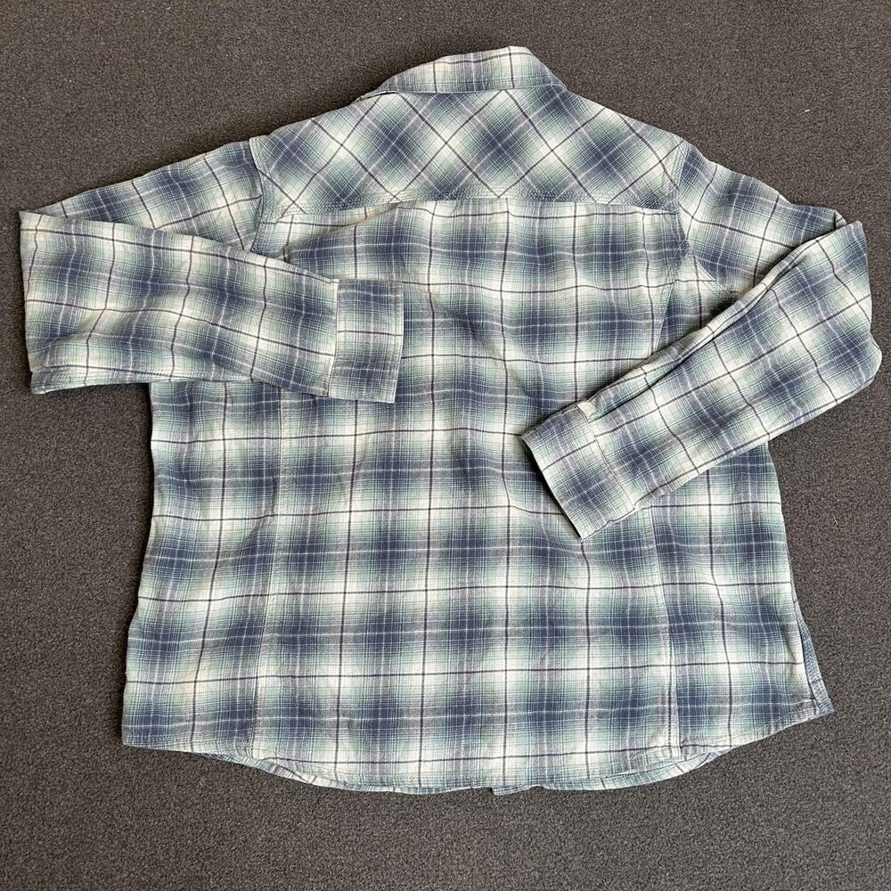 Carhartt Shirt Womens XL 16-18 Blue Plaid Flannel Long Sleeve Button Up Stretch - Picture 4 of 10
